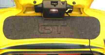 Click on Picture to Enlarge.  2005 and up Ford Mustang Raised GT Design trunk lid mat.