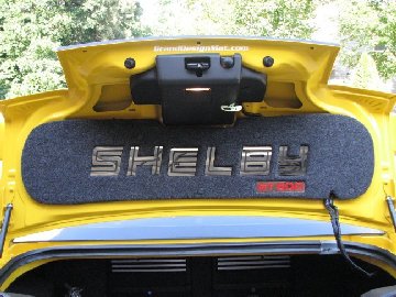 Click on Picture to Enlarge.   2007-2009 Ford Shelby Cobra GT500. Plexi Mirror SHELBY letters with lines, GT500 on plexi mirror bottom right corner.